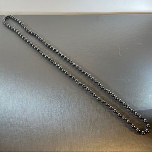 14” Hematite Black Bead Sleek Necklace 1.9oz